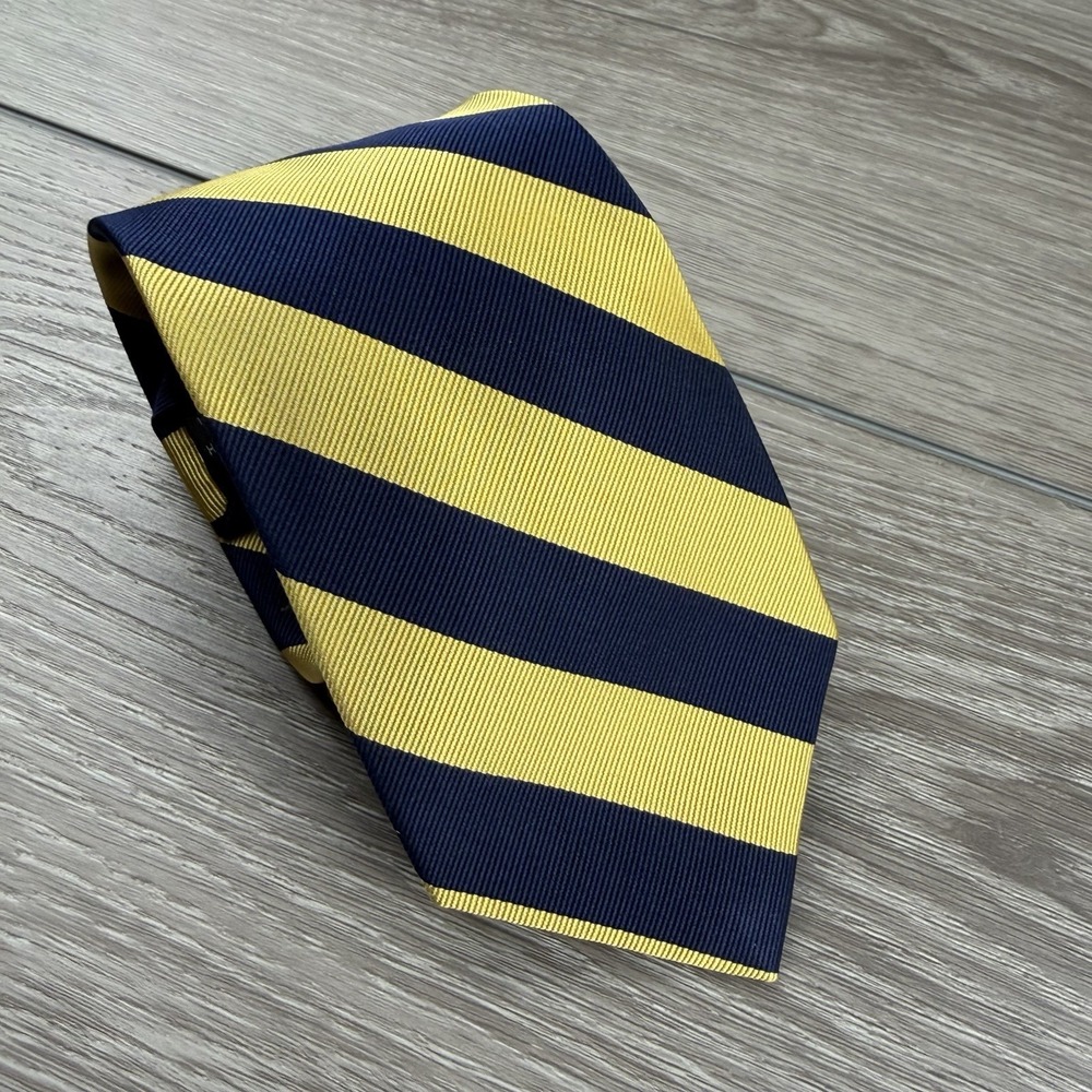 Jos A Bank Mens Executive Collection‎ Woven Neck Tie Yellow Blue Stripes
